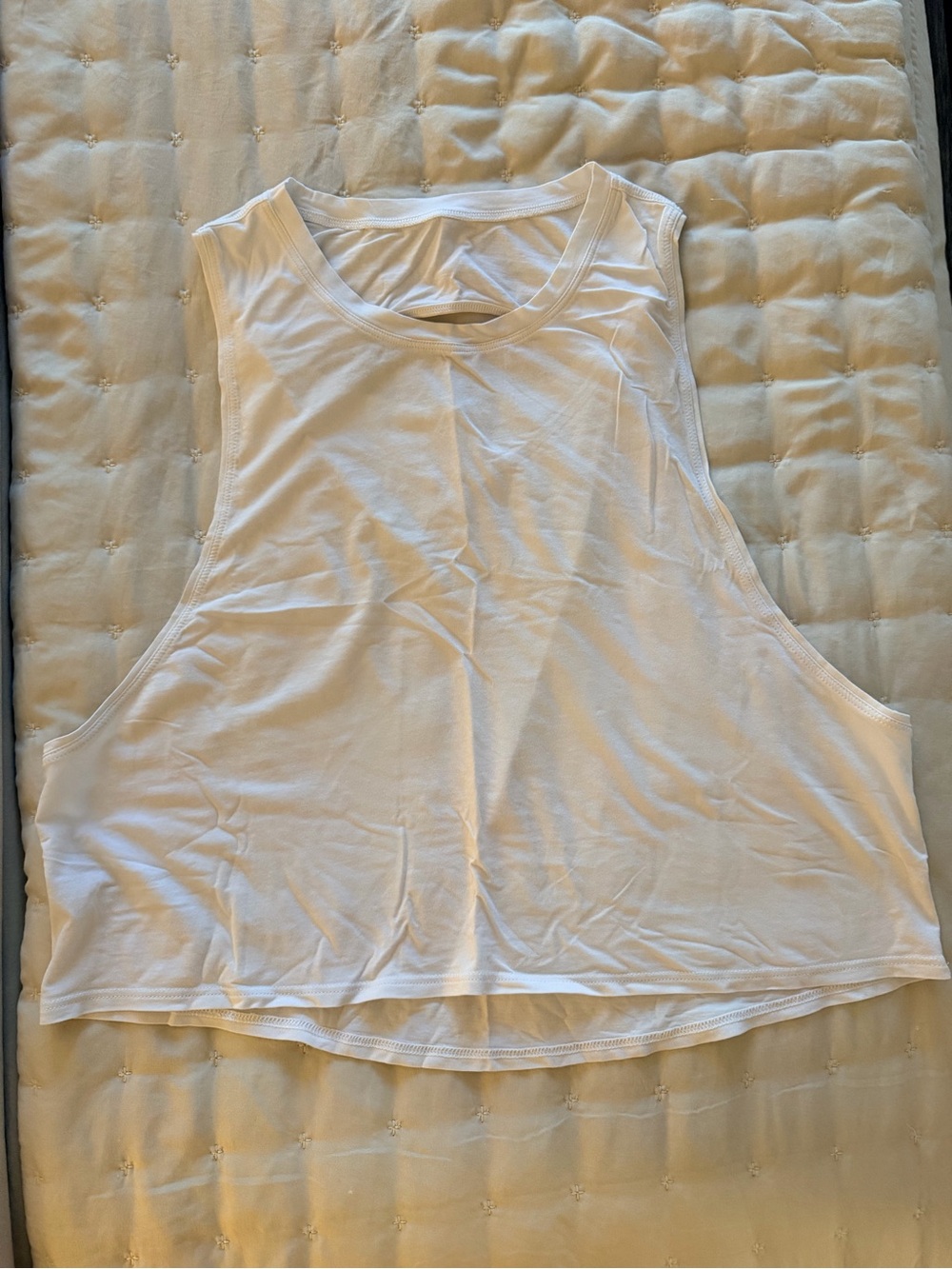 White Sleeveless Crop Tank Top